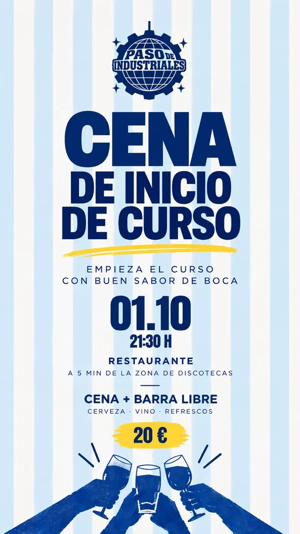 Flyer de Cena de inicio de curso